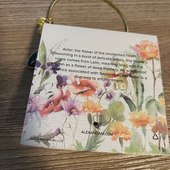 Alex and Ani Aster Flower Gold Bangle Bracelet - Picture 10 of 10